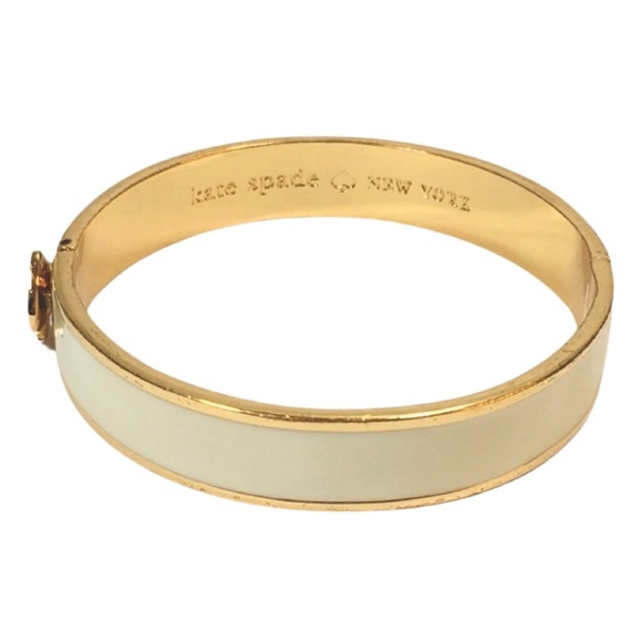KATE SPADE • Ivory Cream Live Colorfully Spade Bangle Bracelet - Picture 4 of 7